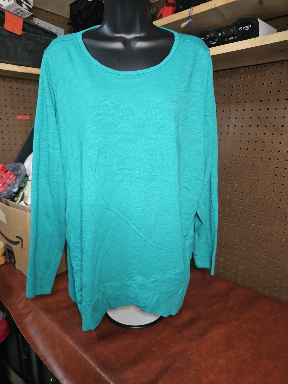 Belle by Kim Gravel Teal Long Sleeve Blouse Size 2x